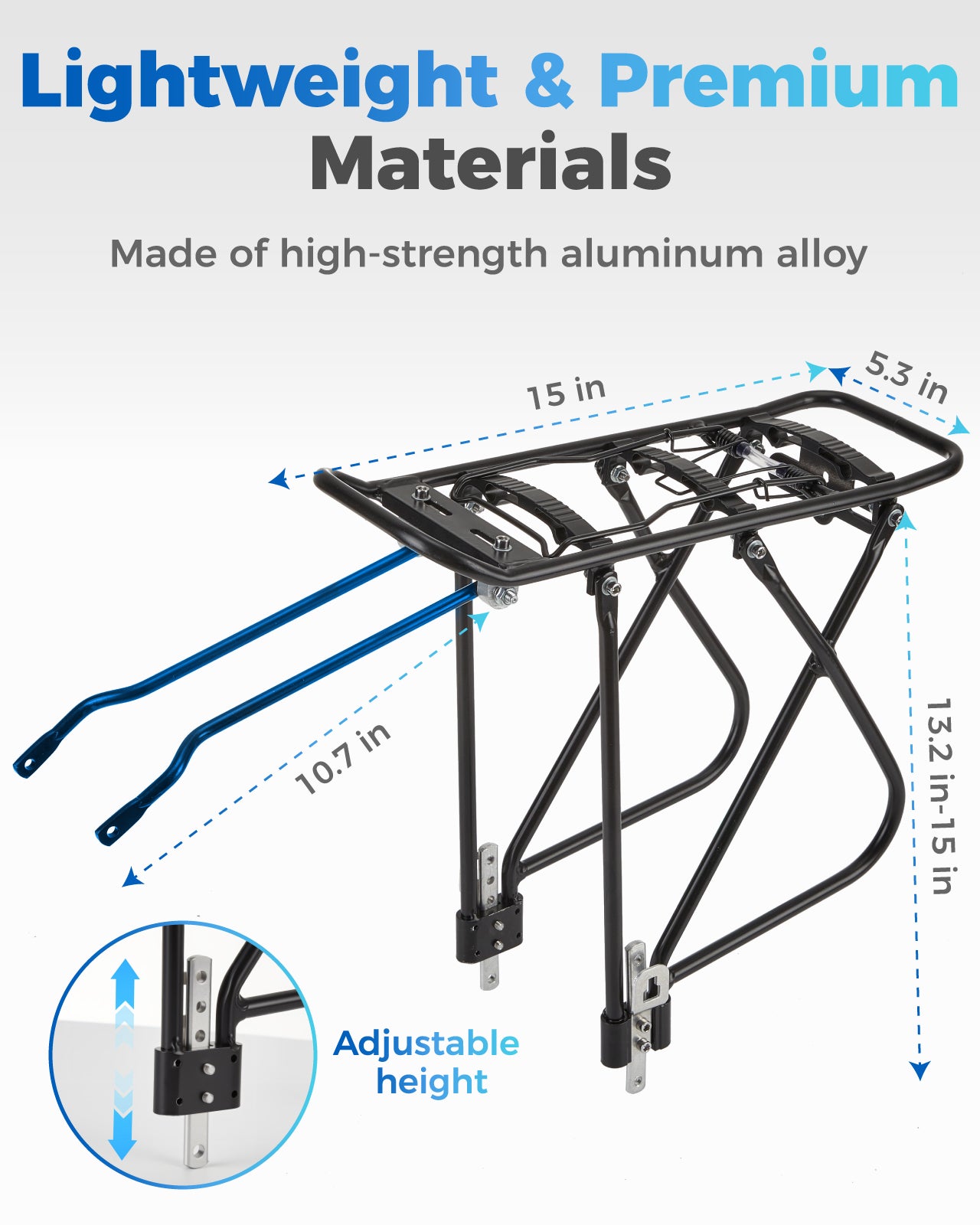 Fitense Rear Bike Rack with Basket- Bicycle Cargo Rack with Waterproof Cover, Liner and Cargo Net, Bike Storage Basket for 26" - 29" and 700c Bikes