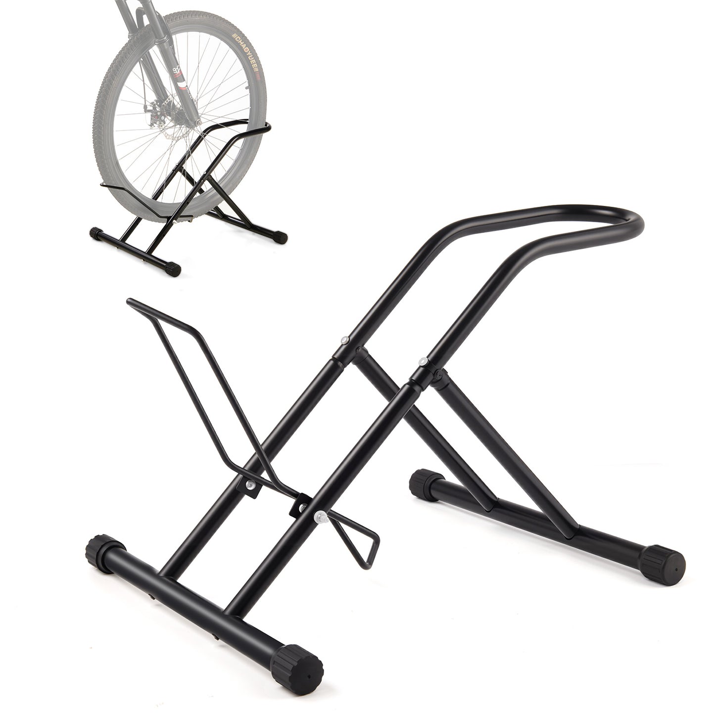 Fitense Upgraded 4" Wide Tire Floor Bike Stand Rack, Heavy Duty Garage Indoor Bike Storage, Fits 20"-27" Wheels, Kids Road Mountain Bikes, 66lbs Max Load, Anti-Slip Rubber Base