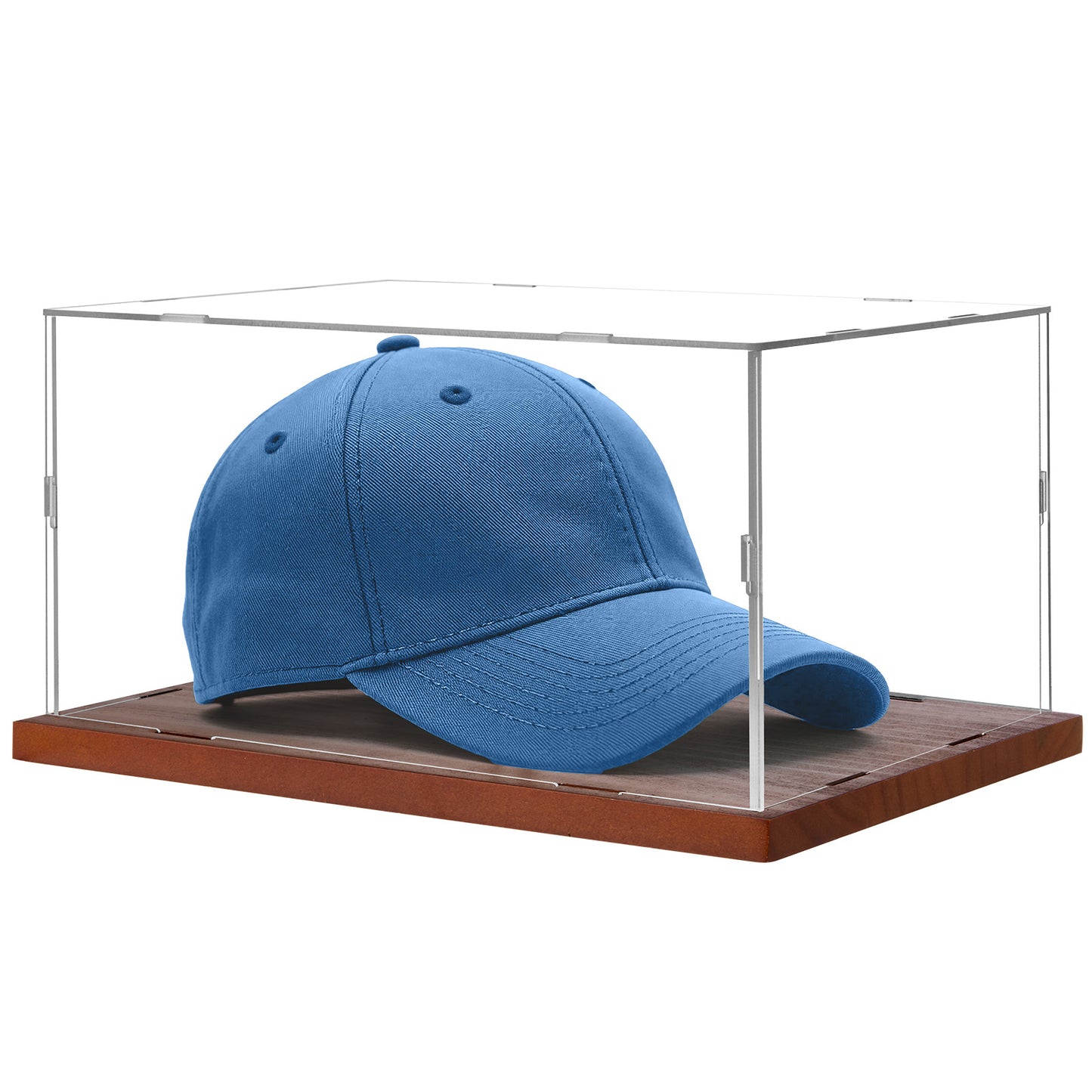 Fitense Hat Display Case, Acrylic Baseball Cap Display Box, UV Fade Protection, Solid Wood Base & Cap Shaper, Signed Hat Collector's Showcase, for Cap Enthusiasts, 11.8" x 7.8" x 5.9"