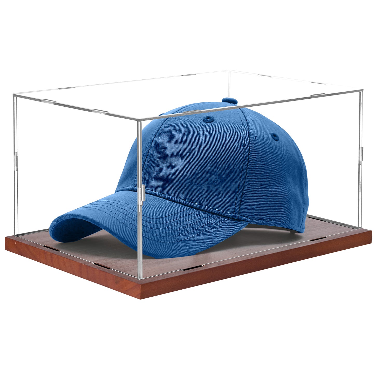 Fitense Hat Display Case, Acrylic Baseball Cap Display Box, UV Fade Protection, Solid Wood Base & Cap Shaper, Signed Hat Collector's Showcase, for Cap Enthusiasts, 11.8" x 7.8" x 5.9"