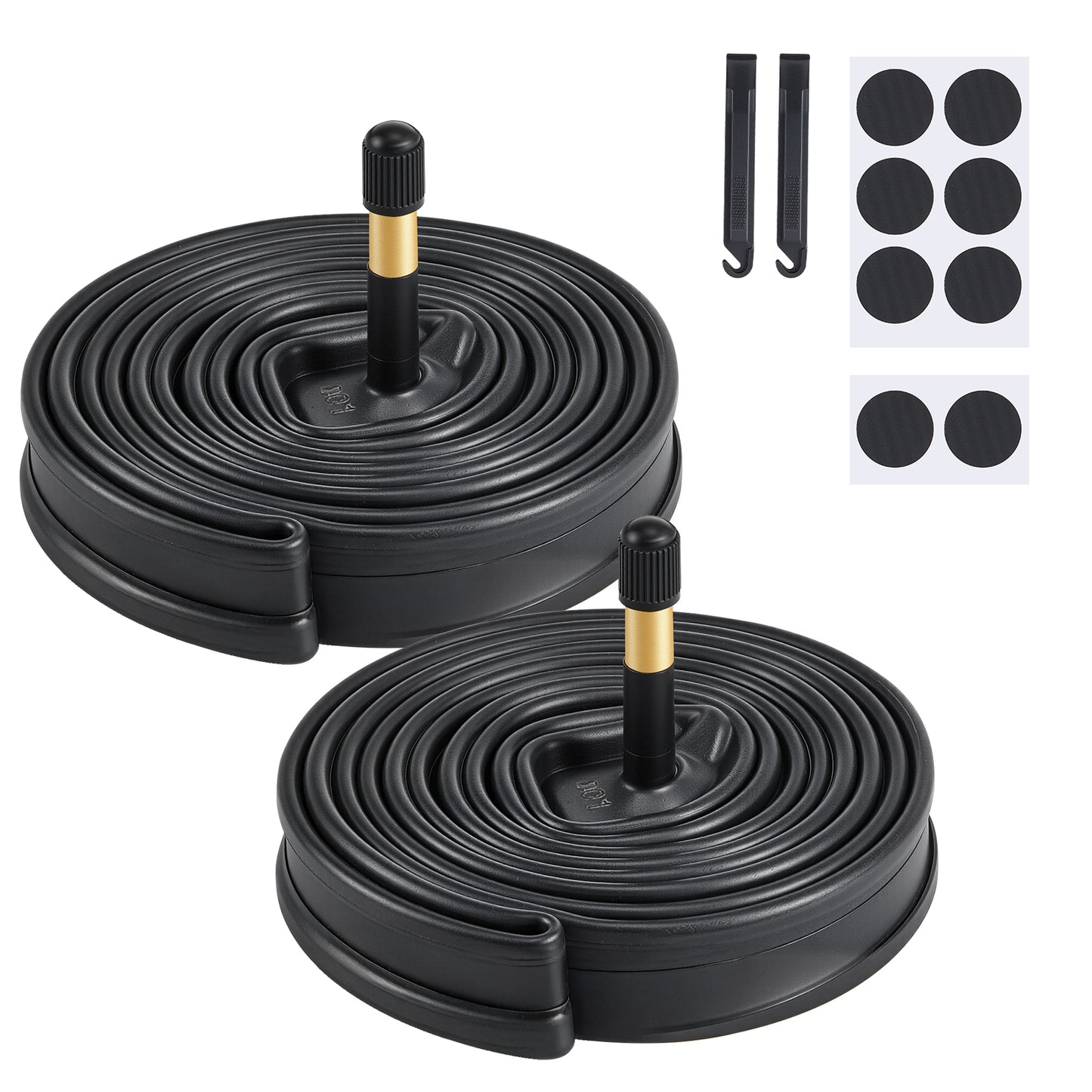 Fitense 2 Pack Road Bike Inner Tubes 700 x 23-28c, 32mm Schrader Valve Bike Tube with 2 Pcs Tire Levers & 8 Pcs Bike Tire Pre Glued Patchs, Compatible for Road, Urban & Ouring Bicycles
