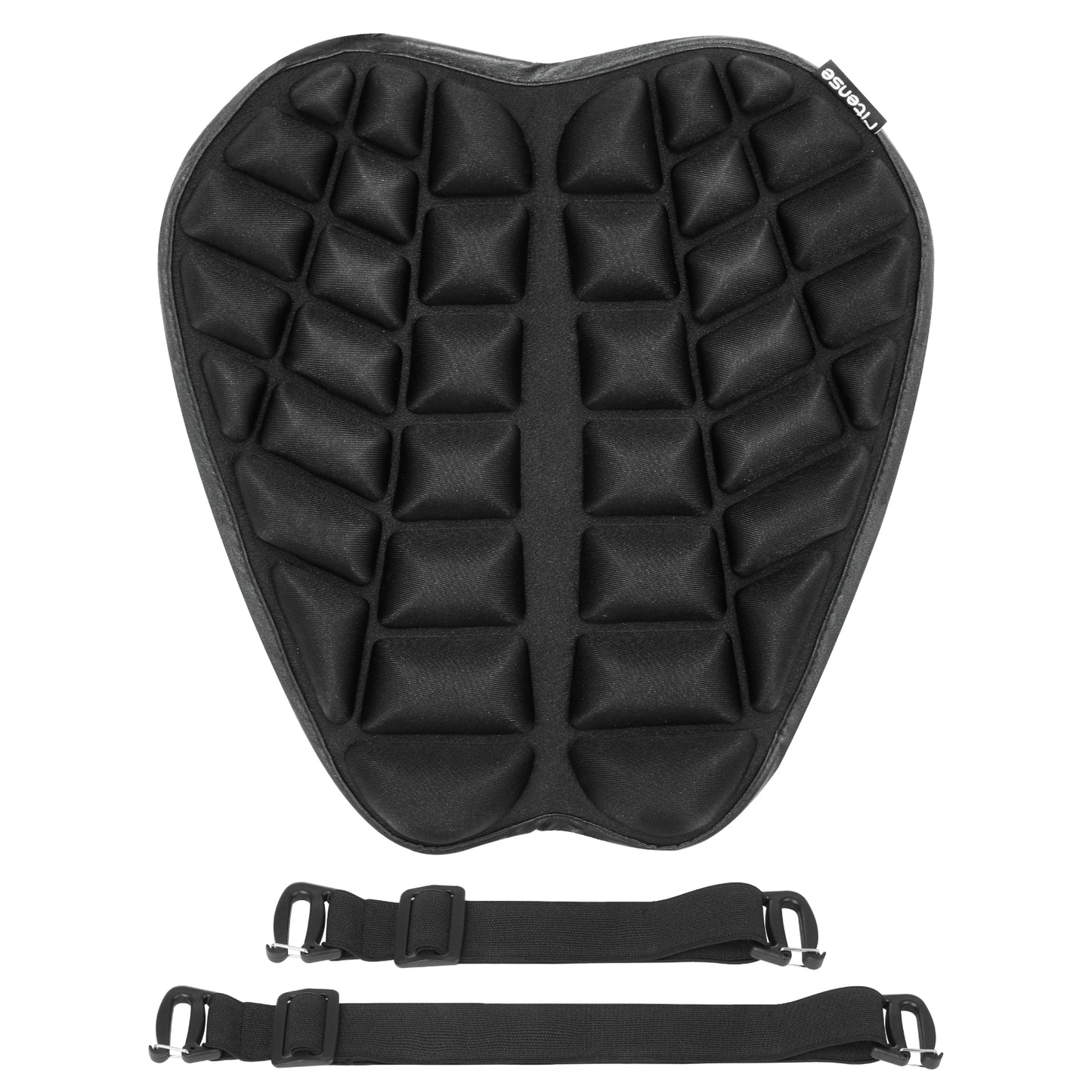 Fitense 13.8x15.8in Universal Motorcycle Seat Cushion with 3D Shock Absorption & Waterproof BSR Lycra - Dual Non-Slip Gel + Elastic Straps, Ergonomic TPE Support for Men Women Long Rides