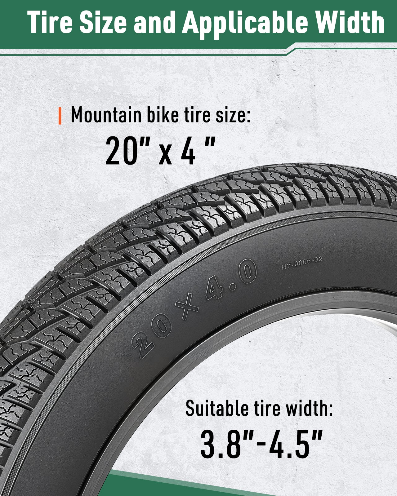 Fitense Fat Bike Tire, 20x4 inch Fat Tire and Tube Set, Folding Replacement Fat Electric Bike Tires with AV 33 MM Schrader Valve, with Street or Trail Riding