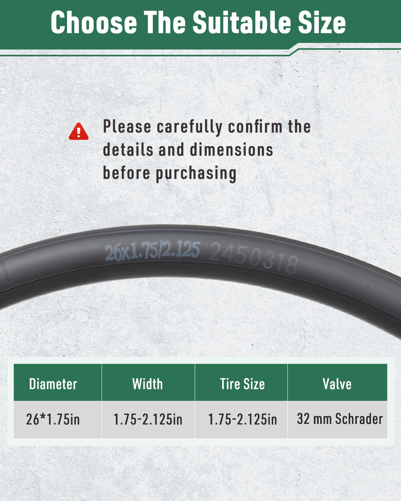 Fitense 2 Pack Bike Inner Tube 26×1.75/1.95/2.10/2.125 Inch 32mm Schrader Valve Bike Tubes, Bike Tire Tube with 2 Pcs Bike Tire lever & 8 Pcs Bike Tire Pre Glued Patchs, Compatible for MTB, City Bikes
