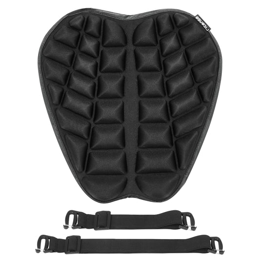 Fitense 13.8x15.8in Universal Motorcycle Seat Cushion with 3D Shock Absorption & Waterproof BSR Lycra - Dual Non-Slip Gel + Elastic Straps, Ergonomic TPE Support for Men Women Long Rides