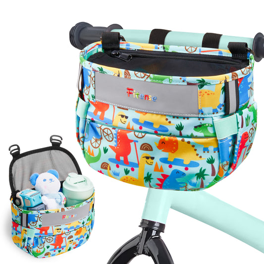Fitense Kids Bike Basket, Bicycle Basket Front Handlebar, Waterproof Cute Fabric Children's Bike Basket, Kids Bike Accessories Fit Most Boys, Girls, Toddlers Bike or Scooter, Easy to Install