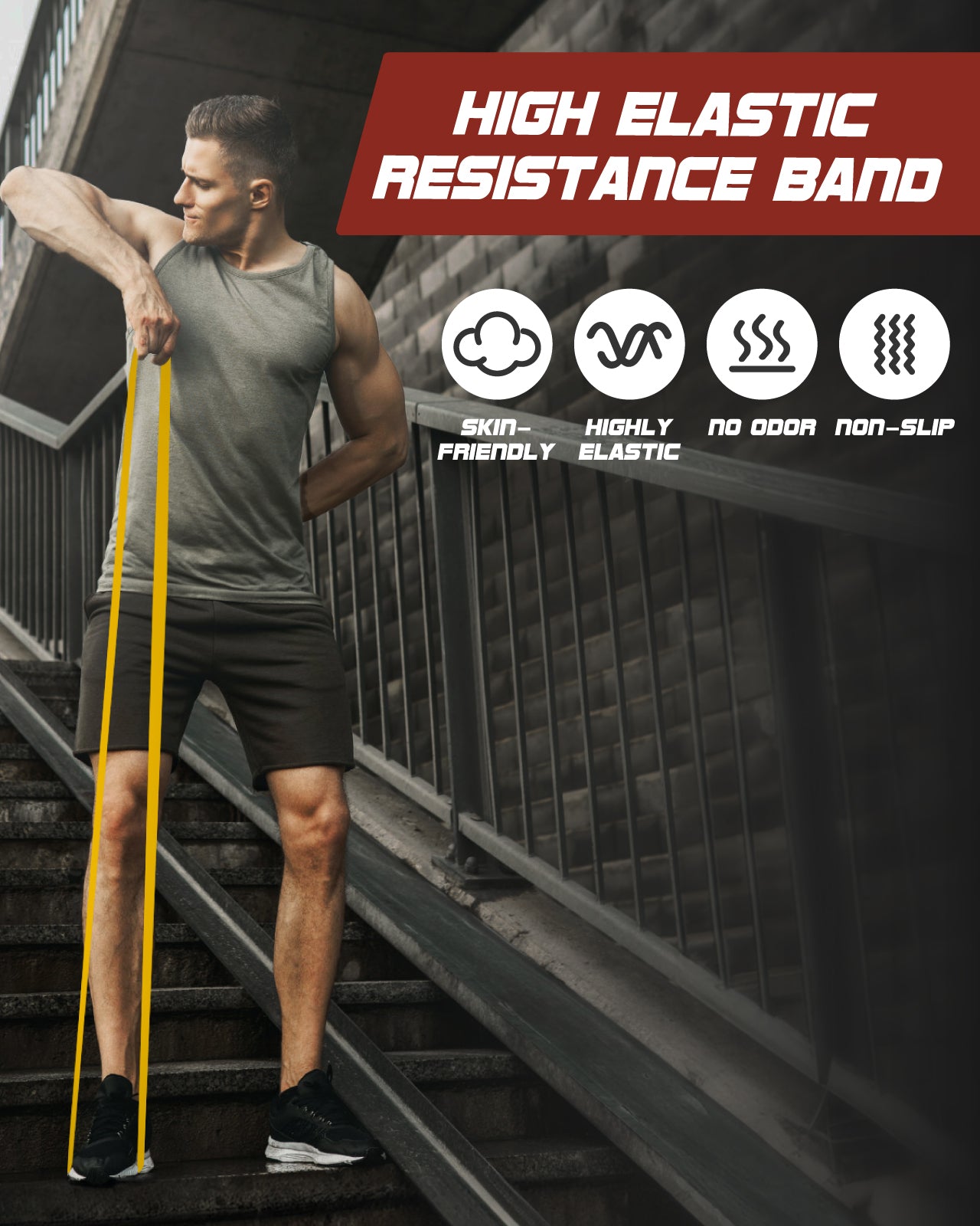 Resistance Bands Set - Fitense Pull Up Bands with 5 Resistance Levels 15-125 LBS for Men Women, Exercise Bands Resistance with Door Anchor, Training Poster & Pouch for Body Stretching, Pull Up Assist