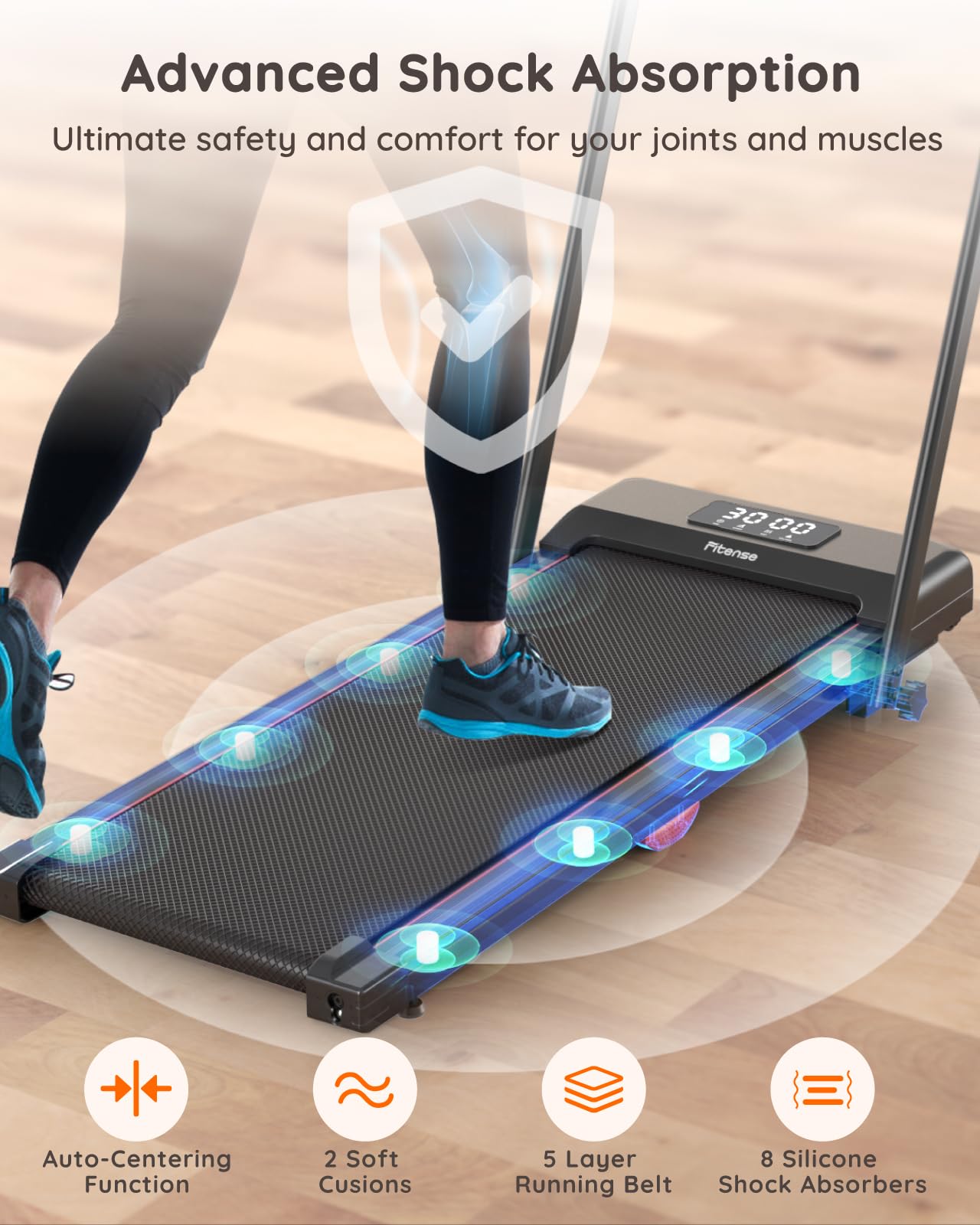 Incline Treadmills for Home Foldable, 2.5 HP Walking Pad Under Desk Treadmill with Incline 3%/9% Adjustable, Remote Control, LED Display, 1-12 km/h Speed Lightweight Treadmill for Home/Office